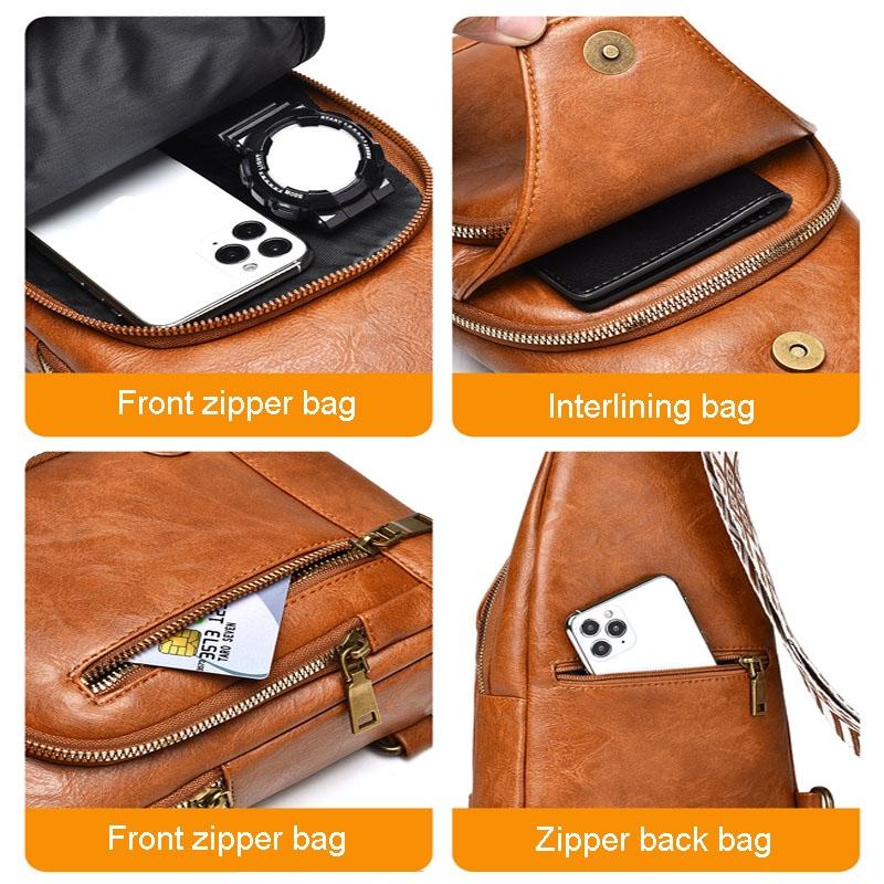 Versatile Single Shoulder Chest Bag For Motorcyclists - Gray