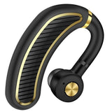 Wireless Bluetooth Earphones with Mic - 24hrs Work Time - for Iphone / Android - Black / Gold - Front View