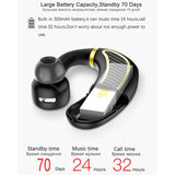 Wireless Bluetooth Earphones with Mic - 24hrs Work Time - for Iphone / Android - Black / Gold - Top-Down View