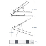 Adjustable Aluminum Laptop Cooling Bracket - Desktop - Silver - Top-Down View