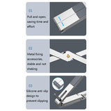 Adjustable Aluminum Laptop Cooling Bracket - Desktop - Silver - Rear View