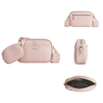 Small Square Pu Crossbody Bag For Women High Capacity - Pink