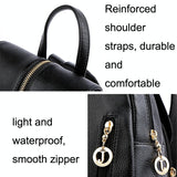 Leather Travel Backpack - Anti-theft Compact - Blue