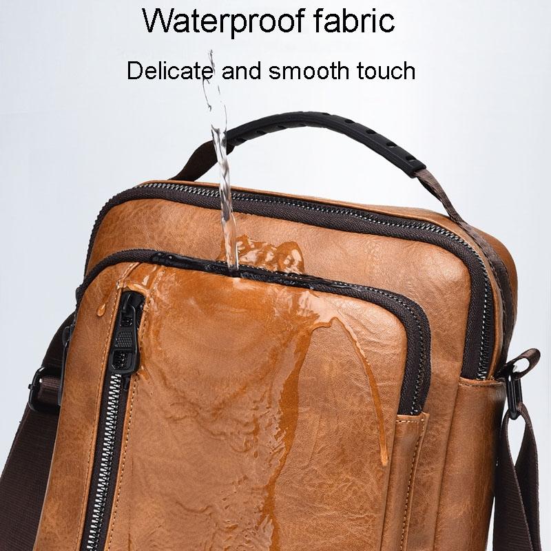 Waterproof Business Crossbody Bag Large Capacity - Dark Brown
