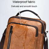 Waterproof Business Crossbody Bag Large Capacity - Dark Brown - Close-Up Angle