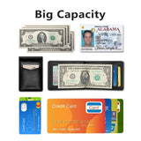 Ultra Thin Rfid Card Holder For Men Secure Multi Card Id Leather Case - Carbon Fiber - Close-Up Angle