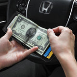 Ultra Thin Rfid Card Holder For Men Secure Multi Card Id Leather Case - Carbon Fiber - Low Angle