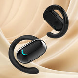 Rotatable Bluetooth Sports Earphones with Noise Reduction - Black Blue - Side View