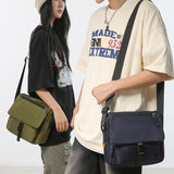 Waterproof Unisex Crossbody Bag For Couples - Light Gray - Top-Down View