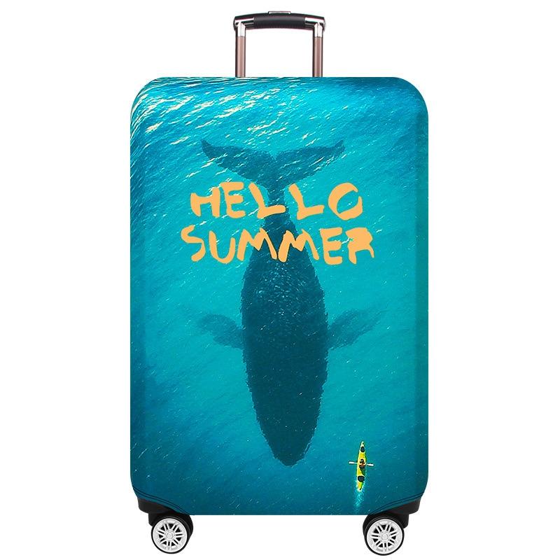 Protective Cover for Trolley Luggage - Durable and Dustproof - Large Size - Deep Sea Whale - S