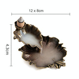Bronze Lotus Leaf Inverted Incense Burner - Antique Indoor - Bronze Colour - Side View