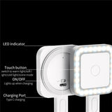 Portable Magnetic Selfie Light for Live Streaming and Skin Beauty - White - 45-Degree Angle