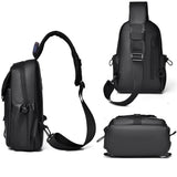 Lightweight Waterproof Men Chest Bag Cycling Shoulder Bag - Grey - 45-Degree Angle