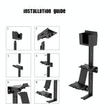 Multi-platform Earphone Wall Hook with Remote Control for Gaming Consoles - Black - 45-Degree Angle