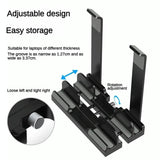 Versatile Laptop Stand with Storage and Cooling - Desktop Heightening Rack - White - Rear View