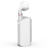 Mini Wireless Bluetooth Car Earphone with Mic - Business Driving - White - Front View