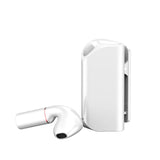 Mini Wireless Bluetooth Car Earphone with Mic - Business Driving - White - Side View