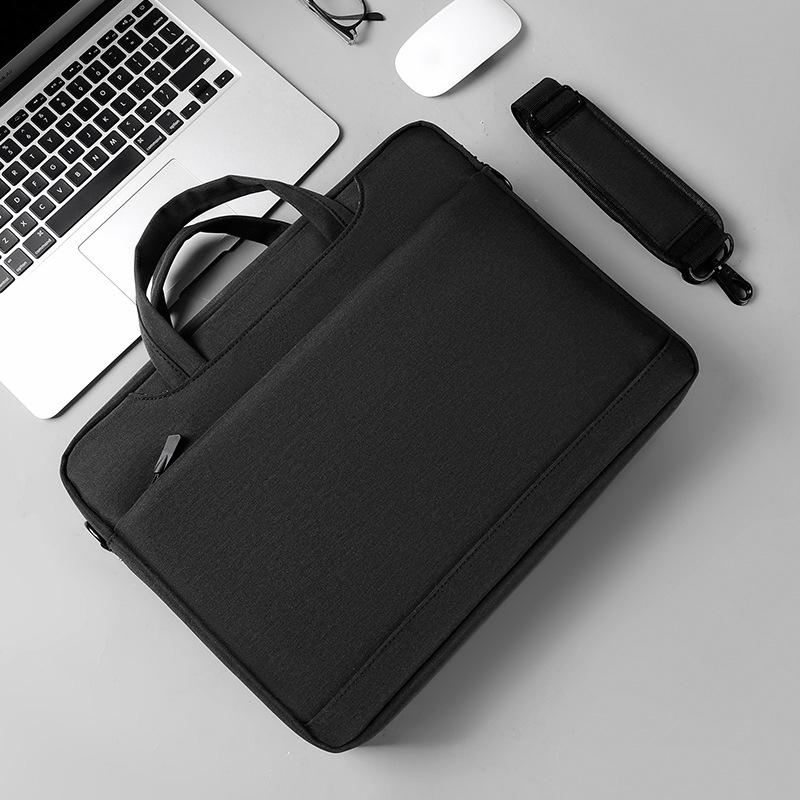 Thickened Airbag Laptop Messenger Bag - 14.1 Inches Black