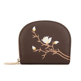 Large Capacity Semicircular Embroidery Id Card Holder - Pink - Front View
