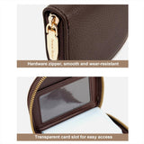 Large Capacity Semicircular Embroidery Id Card Holder - Pink - Rear View