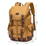 Travel-ready Retro Canvas Backpack - Spacious Design - Black