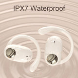 Wireless Dual-mic Bluetooth Earphones with Noise Reduction and Led Display - White