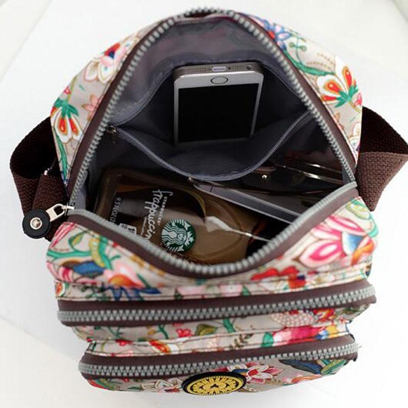 Waterproof Nylon Multilayer Crossbody Bag For Women - Animal Pattern