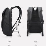 Waterproof Anti-Theft Laptop Backpack For Daily Work And Business - 15.6 Inch - Grey - Top-Down View