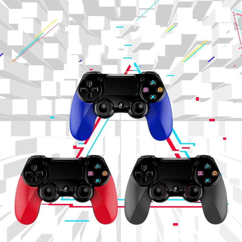 Wireless Bluetooth Gamepad for Ps4 - Dual Vibration Touch Screen Light Audio - 2 Pcs - Blue