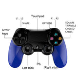 Wireless Bluetooth Gamepad for Ps4 - Dual Vibration Touch Screen Light Audio - 2 Pcs - Blue - 45-Degree Angle