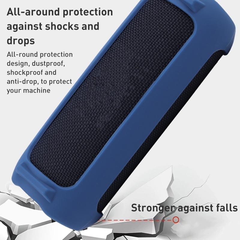 Portable Silicone Case with Shoulder Strap for Jbl Flip 6 Speaker - Red