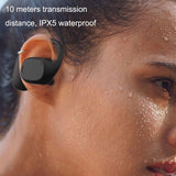 Wireless Bluetooth Sports Earphone - Js270 Hanging Ear Design - White - Rear View
