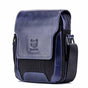 Men Leather Diagonal Shoulder Bag Multi Function - Navy Blue