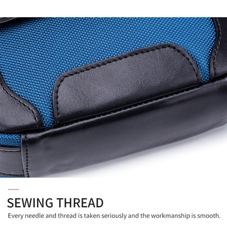 Men Leather Diagonal Shoulder Bag Multi Function - Navy Blue