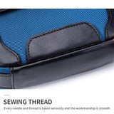 Men Leather Diagonal Shoulder Bag Multi Function - Navy Blue - Close-Up Angle