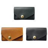 Waterproof Leather Card Holder Durable & Stylish - Black - Top-Down View