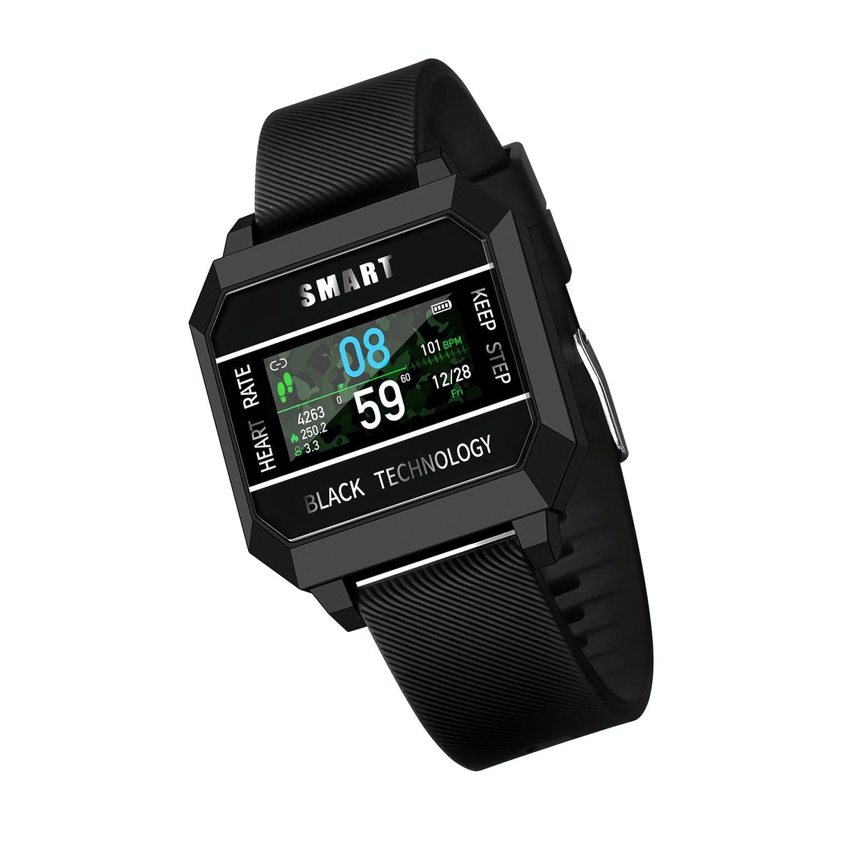 0.96 Inch Tft Screen Life Waterproof Smart Watch Support Sleep Monitoring / Heart Rate Monitoring / Blood Pressure Monitoring / Pulse Reminder -