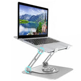 360 Degree Rotating Laptop Stand - Foldable Aluminum Bracket - Silver - Top-Down View