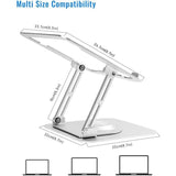360 Degree Rotating Laptop Stand - Foldable Aluminum Bracket - Silver - 45-Degree Angle