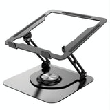 360 Degree Rotating Laptop Stand - Foldable Aluminum Bracket - Silver - Extra Image