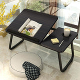 Adjustable Folding Laptop Desk with Cup Holder - Four-speed Lifting Table for Dorms - Black Gold Wire