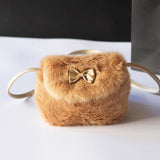 Chic Bowknot Mini Crossbody Bag In Caramel - Side View