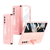 For Samsung Galaxy Z Fold4 5G Telescopic Hinge Foldable Phone Case With Stand - Black - Close-Up Angle
