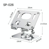 Universal Tablet Stand - 360 Degree Rotating Foldable - Gray - Top-Down View