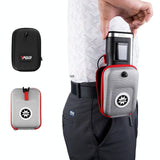 Lightweight Golf Rangefinder Waist Pack - Portable Belt Bag - Gray-Red - Side View