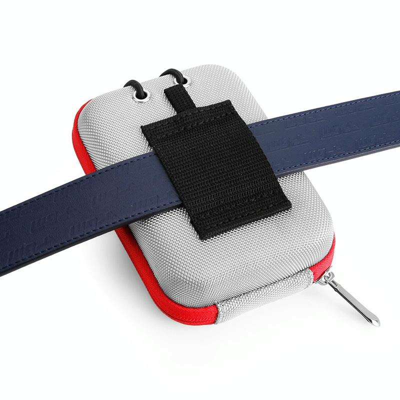 Lightweight Golf Rangefinder Waist Pack - Portable Belt Bag - Gray-Red