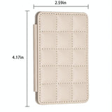 Grid Pattern Card Bag Sticker For Mobile Phones - Pink