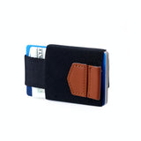 Leather Credit Card Holder For Men & Women Black - Close-Up Angle