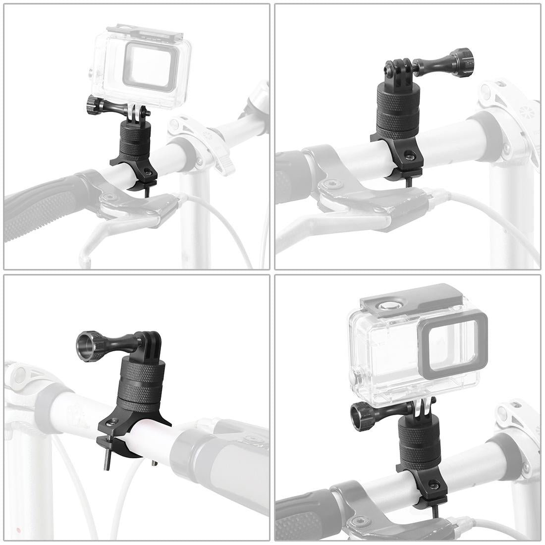 Action Camera Bicycle Mounting Bracket - Aluminum Alloy Clip - Red