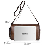 Waterproof Men Crossbody Backpack Large Capacity - Brown - Top-Down View